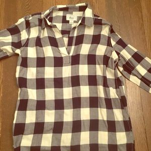 Bass plaid shirt blue and white size small